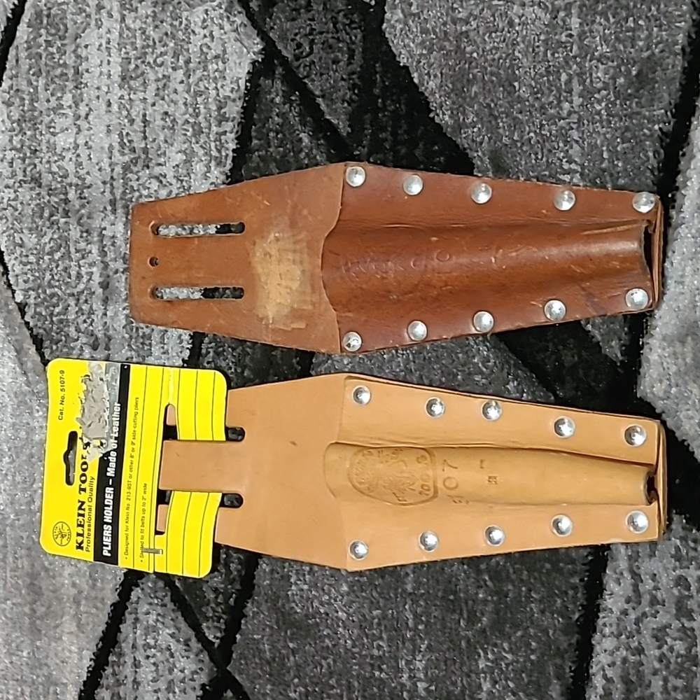 KLEIN TOOL PLIERS Belt HOLDER 8"-9" SIDE-CUTTING PLIERS LEATHER Bundle P…